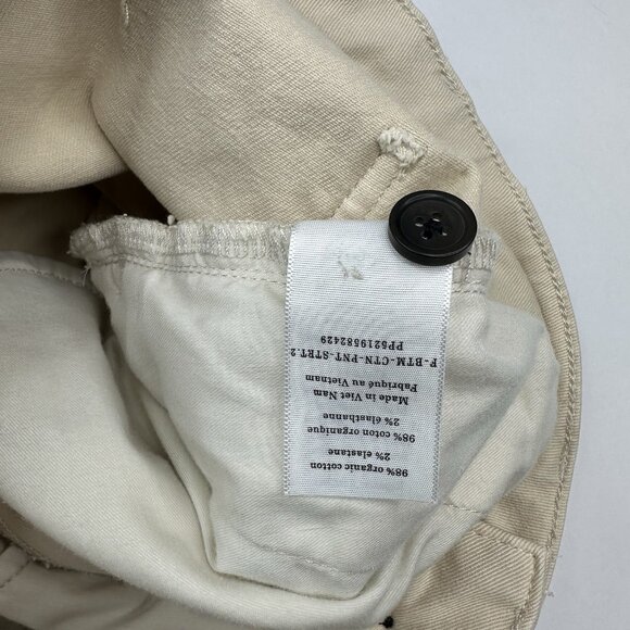 Everlane‎ Women Cream The Organic Cotton Straight Leg 2 Luxury Pant 4/W27/L25.75 - Picture 7 of 12